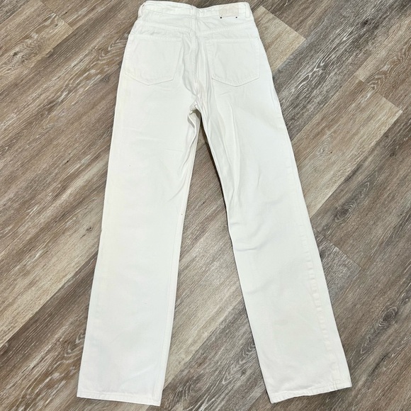 Rowe Extra High Straight White Jeans Size 27 X 32 Weekday Pants - Picture 7 of 11